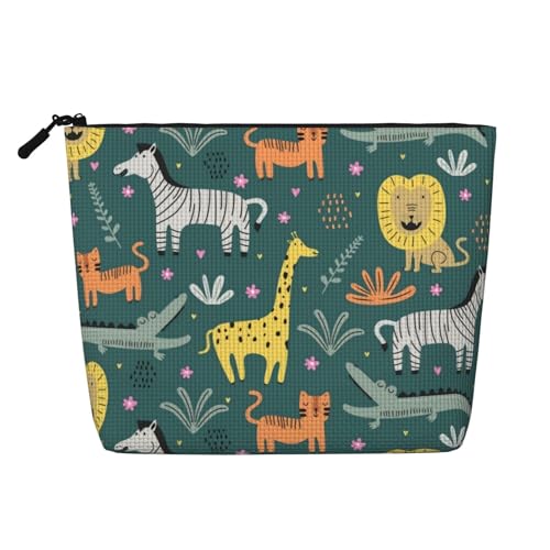 Tragbare Kosmetiktasche aus Leder mit niedlichen Füchsen, geeignet für Geschäftsreisen für Frauen und Männer von peiyeety