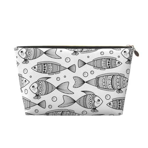 Tragbare Kosmetiktasche aus Leder mit niedlichen Igeln, geeignet für Geschäftsreisen für Frauen und Männer von peiyeety