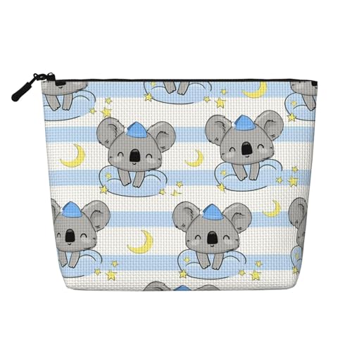 Tragbare Kosmetiktasche aus Leder mit niedlichen Pinguinen, geeignet für Geschäftsreisen, für Damen und Herren von peiyeety