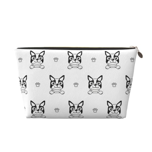 Tragbare Kosmetiktasche aus Leder mit niedlichen Tieren, geeignet für Geschäftsreisen für Damen und Herren von peiyeety
