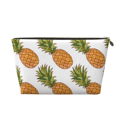 Tragbare Kosmetiktasche aus Leder mit rosa Knödelblättern, geeignet für Geschäftsreisen für Damen und Herren von peiyeety