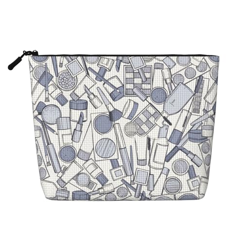 Tragbare Kosmetiktasche aus Leder mit schlafenden Füchsen, geeignet für Geschäftsreisen für Frauen und Männer von peiyeety