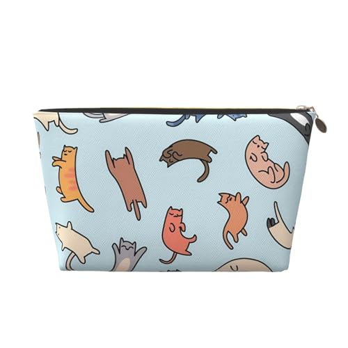 Tragbare Kosmetiktasche aus Leder mit schönen Blättern, geeignet für Geschäftsreisen für Damen und Herren von peiyeety