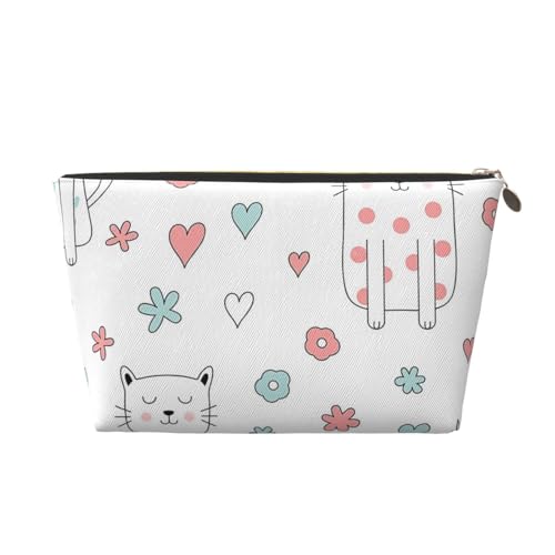 Tragbare Kosmetiktasche aus Leder mit schwarzen Punkten, geeignet für Geschäftsreisen für Damen und Herren von peiyeety