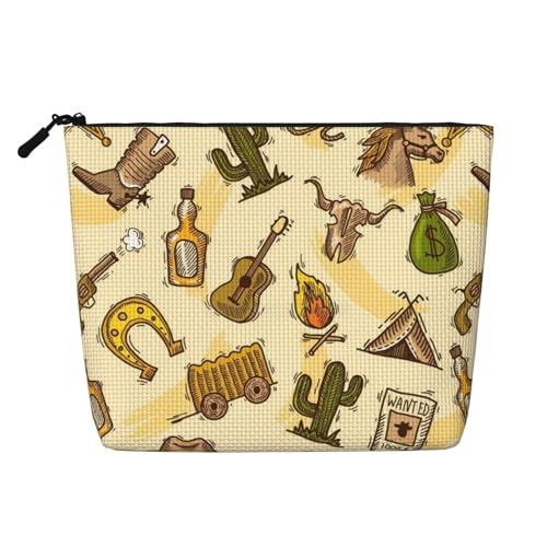 Tragbare Kosmetiktasche aus Leder mit weißem Rand, geeignet für Geschäftsreisen für Damen und Herren von peiyeety