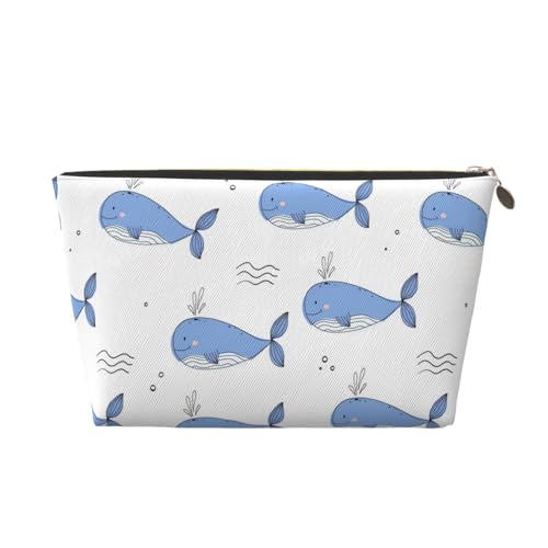 Tragbare Kosmetiktasche mit Blumen- und Katzenmotiv, Leder, geeignet für Geschäftsreisen, für Damen und Herren von peiyeety