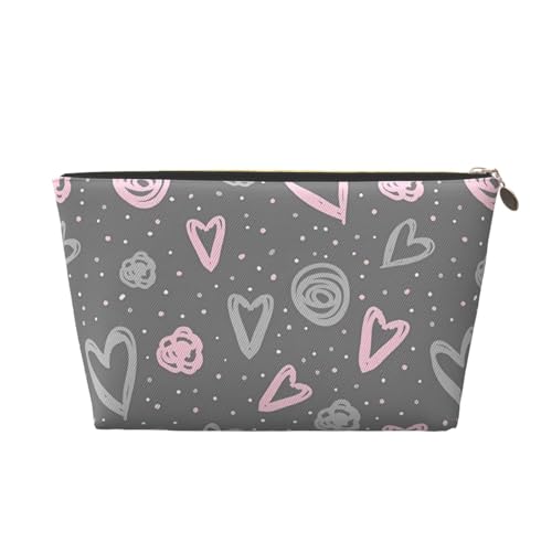 Tragbare Kosmetiktasche mit Cartoon-Delfinen, Leder, geeignet für Geschäftsreisen, für Damen und Herren von peiyeety