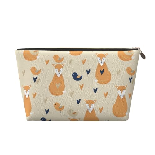 Tragbare Kosmetiktasche mit Cartoon-Orangen-Motiv, Leder, geeignet für Geschäftsreisen, für Damen und Herren von peiyeety