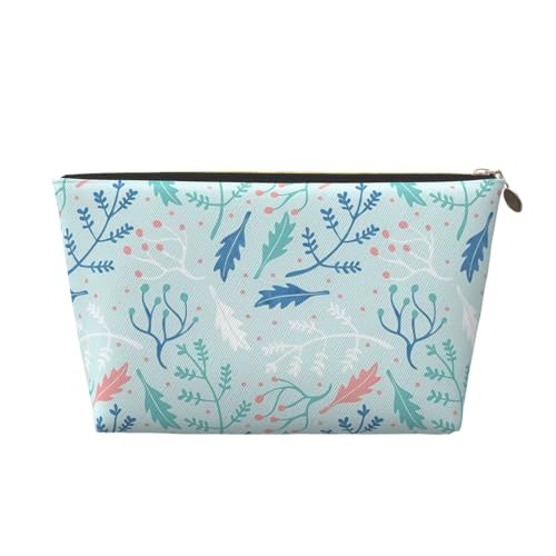 Tragbare Kosmetiktasche mit Schmetterlings- und Blumenmotiv, Leder, geeignet für Geschäftsreisen, für Damen und Herren von peiyeety