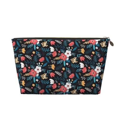 Tragbare Kosmetiktasche mit Weihnachtsbaum-Fuchs-Motiv, Leder, geeignet für Geschäftsreisen, für Damen und Herren von peiyeety