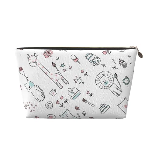 Tragbare Kosmetiktasche mit abstraktem Muster, Leder, geeignet für Geschäftsreisen, für Damen und Herren von peiyeety