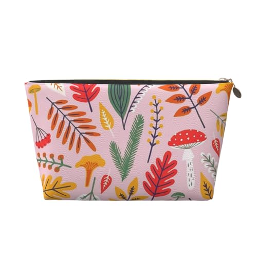 Tragbare Kosmetiktasche mit abstrakten Blumen, Leder, geeignet für Geschäftsreisen, für Damen und Herren von peiyeety