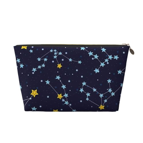 Tragbare Kosmetiktasche mit abstrakten Elementen aus Leder, geeignet für Geschäftsreisen für Damen und Herren von peiyeety