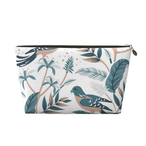 Tragbarer Kosmetiktaschen-Organizer aus Leder mit Orangenblütenmotiv, geeignet für Geschäftsreisen für Damen und Herren von peiyeety