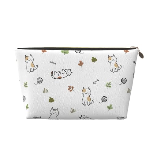 Tragbarer Kosmetiktaschen-Organizer aus Leder mit US-Flagge, geeignet für Geschäftsreisen für Damen und Herren von peiyeety