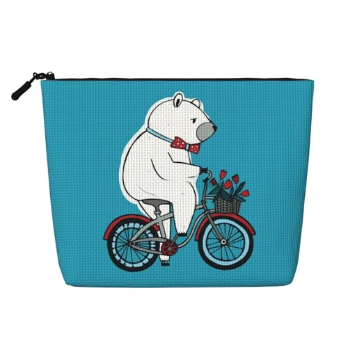 White Leafs Tragbare Kosmetiktasche aus Leder, Organizer, geeignet für Geschäftsreisen für Damen und Herren von peiyeety