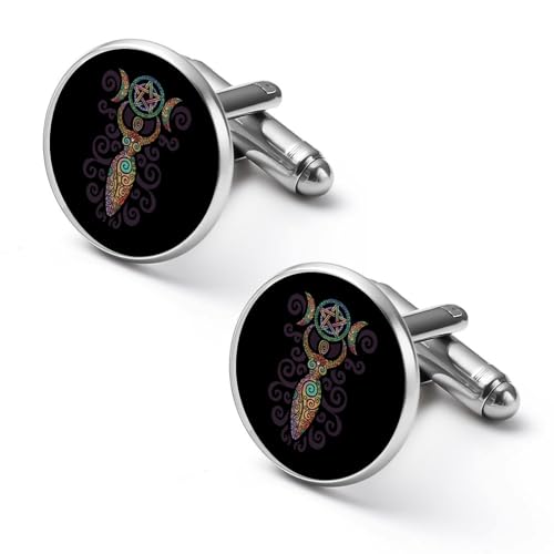 Wicca Wiccan Triple Moon Gaia Muster Runde Manschettenknöpfe, Smokinghemd Manschettenknopf für Bräutigam Ehemann Vater Freund Geschenk Wicca Wiccan Triple Moon Gaia Muster Runde Manschettenknöpfe, Smokinghemd Manschettenknopf für Bräutigam Ehemann Vater Freund Geschenk von peiyeety