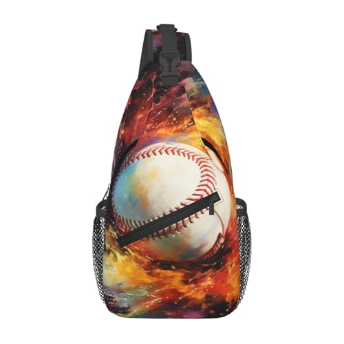 peiyeety Baseball-Feuer- und Wassermalerei, Cross-Brusttasche für Damen und Herren, verstellbare Umhängetaschen, Schulterrucksack peiyeety Baseball-Feuer- und Wassermalerei, Cross-Brusttasche für Damen und Herren, verstellbare Umhängetaschen, Schulterrucksack von peiyeety