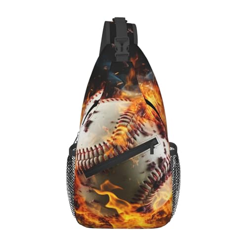 peiyeety Baseball-Feuer- und Wassermalerei, Cross-Brusttasche für Damen und Herren, verstellbare Umhängetaschen, Schulterrucksack peiyeety Baseball-Feuer- und Wassermalerei, Cross-Brusttasche für Damen und Herren, verstellbare Umhängetaschen, Schulterrucksack von peiyeety