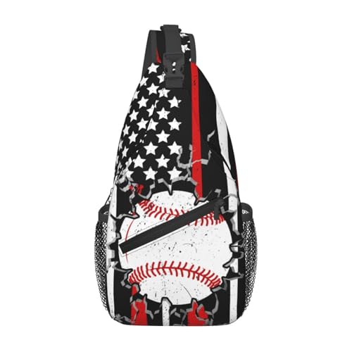 peiyeety Baseball-Feuer- und Wassermalerei, Cross-Brusttasche für Damen und Herren, verstellbare Umhängetaschen, Schulterrucksack peiyeety Baseball-Feuer- und Wassermalerei, Cross-Brusttasche für Damen und Herren, verstellbare Umhängetaschen, Schulterrucksack von peiyeety