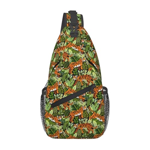 peiyeety Bengal Tiger Jungle Sling Bag Crossbody Rucksack für Damen und Herren Reisen Wandern Tagesrucksack Brust Umhängetasche peiyeety Bengal Tiger Jungle Sling Bag Crossbody Rucksack für Damen und Herren Reisen Wandern Tagesrucksack Brust Umhängetasche von peiyeety