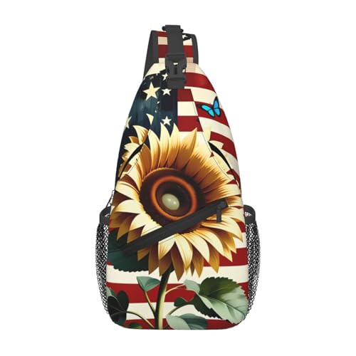 peiyeety Brusttasche mit amerikanischer Flagge und Baseball-Motiv, verstellbar, für Damen und Herren, Umhängetasche, Schulterrucksack peiyeety Brusttasche mit amerikanischer Flagge und Baseball-Motiv, verstellbar, für Damen und Herren, Umhängetasche, Schulterrucksack von peiyeety