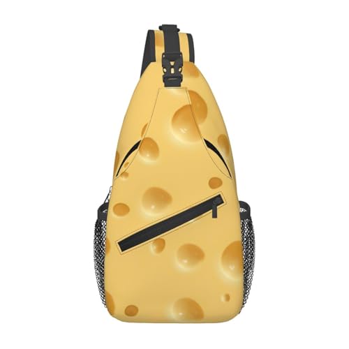 peiyeety Cheese Sling Bag Crossbody Rucksack für Damen und Herren, Reisen, Wandern, Tagesrucksack, Brust-Umhängetasche von peiyeety