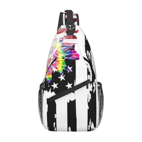 peiyeety Cross-Brusttasche mit Sonnenblumen-Vintage-Flagge, für Damen und Herren, verstellbar, Umhängetasche, Schulterrucksack peiyeety Cross-Brusttasche mit Sonnenblumen-Vintage-Flagge, für Damen und Herren, verstellbar, Umhängetasche, Schulterrucksack von peiyeety