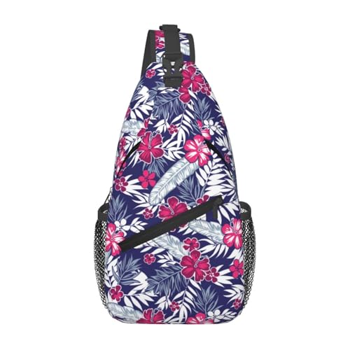 peiyeety Cross-Brusttasche mit tropischen Palmenblättern für Damen und Herren, verstellbare Umhängetasche, Schulterrucksack peiyeety Cross-Brusttasche mit tropischen Palmenblättern für Damen und Herren, verstellbare Umhängetasche, Schulterrucksack von peiyeety