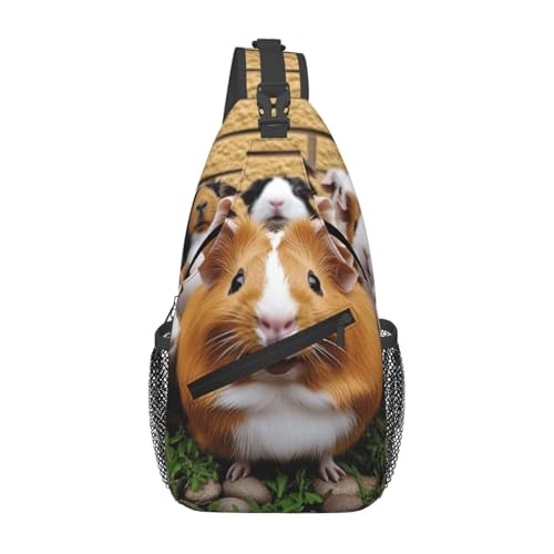 peiyeety Crossbody-Schultertasche, Umhängetasche, Meerschweinchen-Sling-Rucksack, lässige Taillen-Gürteltasche für unterwegs von peiyeety