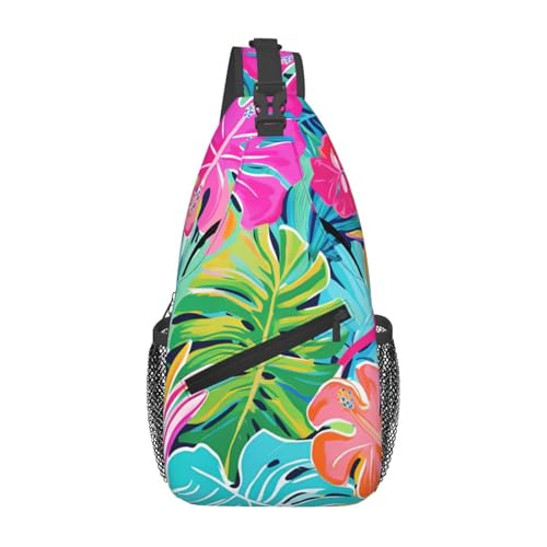 peiyeety Crossbody-Tasche mit tropischem Palmenblatt-Motiv, für Damen und Herren, verstellbar, Umhängetasche, Schulterrucksack peiyeety Crossbody-Tasche mit tropischem Palmenblatt-Motiv, für Damen und Herren, verstellbar, Umhängetasche, Schulterrucksack von peiyeety