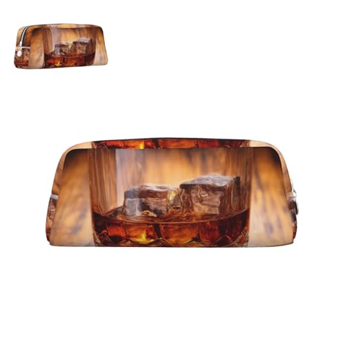 peiyeety Federmäppchen aus Leder, braun, mit Reißverschluss, tragbar, ästhetisch, wasserdicht, niedlich, fürs Büro von peiyeety