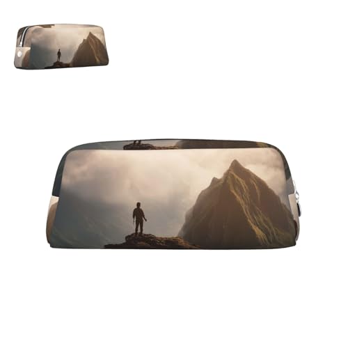 peiyeety Federmäppchen aus Leder mit Blumenmuster, mit Reißverschluss, tragbar, ästhetisch, wasserdicht, niedlich, fürs Büro von peiyeety