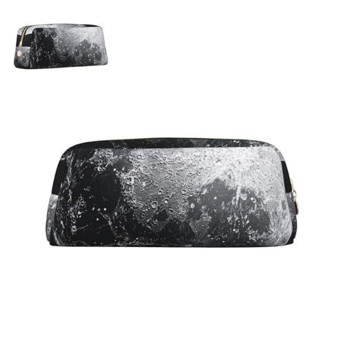 peiyeety Federmäppchen aus Leder mit Mond und Reißverschluss, tragbar, ästhetisch, wasserdicht, Stiftebox, süße Stifttasche fürs Büro von peiyeety