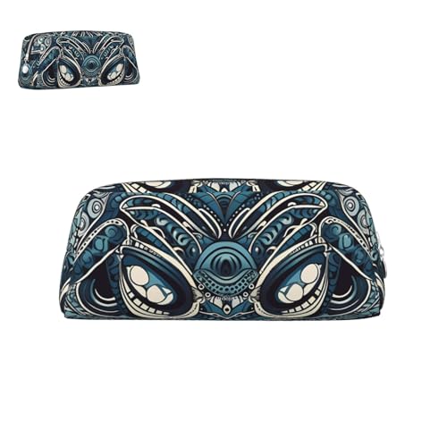 peiyeety Federmäppchen aus Leder mit dekorativer Illustration und Reißverschluss, tragbar, ästhetisch, wasserdicht, niedliche Stifttasche fürs Büro von peiyeety