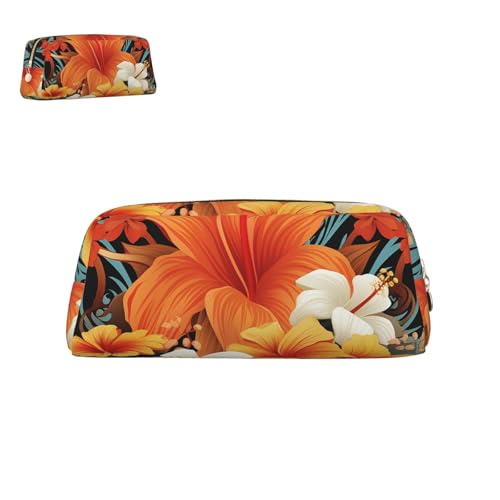 peiyeety Federmäppchen aus Leder mit hawaiianischen Stammesmustern und Reißverschluss, tragbar, ästhetisch, wasserdicht, niedliche Stifttasche fürs Büro von peiyeety