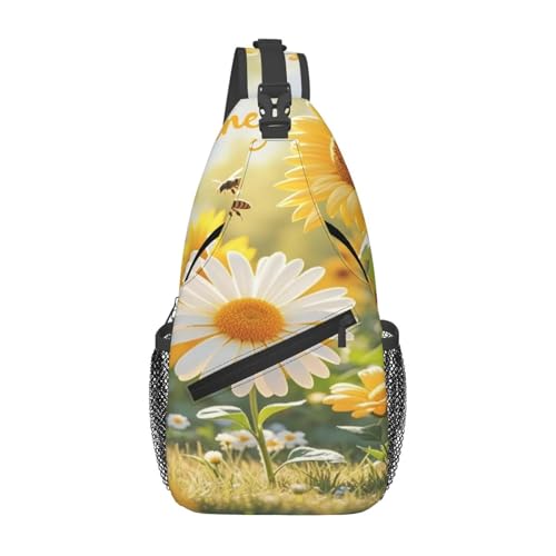 peiyeety Frühlingsblumen-Kreuz-Brusttasche mit schwarzer Katze, Willkommen, für Damen und Herren, verstellbare Umhängetasche, Schulterrucksack peiyeety Frühlingsblumen-Kreuz-Brusttasche mit schwarzer Katze, Willkommen, für Damen und Herren, verstellbare Umhängetasche, Schulterrucksack von peiyeety