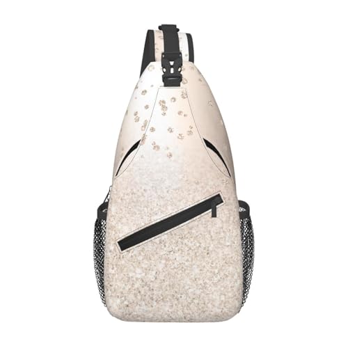 peiyeety Gold Glitter Ombre Metallic Sparkles Confetti Sling Bag Crossbody Rucksack für Damen Herren Reisen Wandern Daypack Brust Schultertasche peiyeety Gold Glitter Ombre Metallic Sparkles Confetti Sling Bag Crossbody Rucksack für Damen Herren Reisen Wandern Daypack Brust Schultertasche von peiyeety
