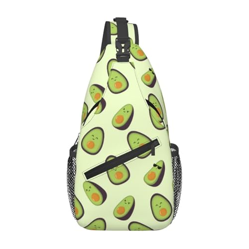 peiyeety Happy Avocados Sling Bag Crossbody Rucksack für Damen und Herren, Reisen, Wandern, Tagesrucksack, Brust-Umhängetasche von peiyeety