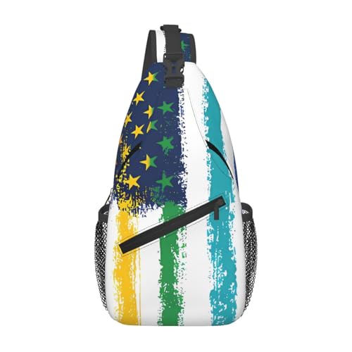 peiyeety LGBT Gay Pride Regenbogen Amerikanische Flagge Cross Brusttasche für Damen und Herren, verstellbare Umhängetaschen, Schulterrucksack peiyeety LGBT Gay Pride Regenbogen Amerikanische Flagge Cross Brusttasche für Damen und Herren, verstellbare Umhängetaschen, Schulterrucksack von peiyeety