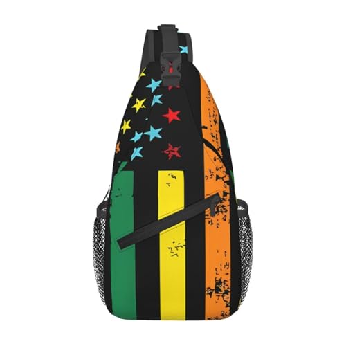 peiyeety LGBT Gay Pride Regenbogen Amerikanische Flagge Cross Brusttasche für Damen und Herren, verstellbare Umhängetaschen, Schulterrucksack peiyeety LGBT Gay Pride Regenbogen Amerikanische Flagge Cross Brusttasche für Damen und Herren, verstellbare Umhängetaschen, Schulterrucksack von peiyeety