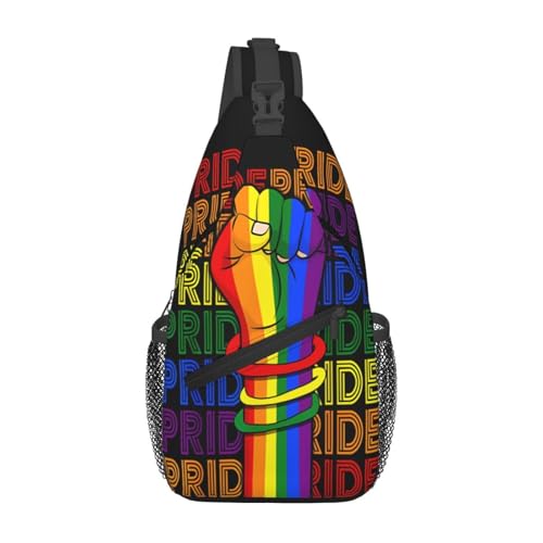 peiyeety LGBT Gay Pride Regenbogen Amerikanische Flagge Cross Brusttasche für Damen und Herren, verstellbare Umhängetaschen, Schulterrucksack peiyeety LGBT Gay Pride Regenbogen Amerikanische Flagge Cross Brusttasche für Damen und Herren, verstellbare Umhängetaschen, Schulterrucksack von peiyeety