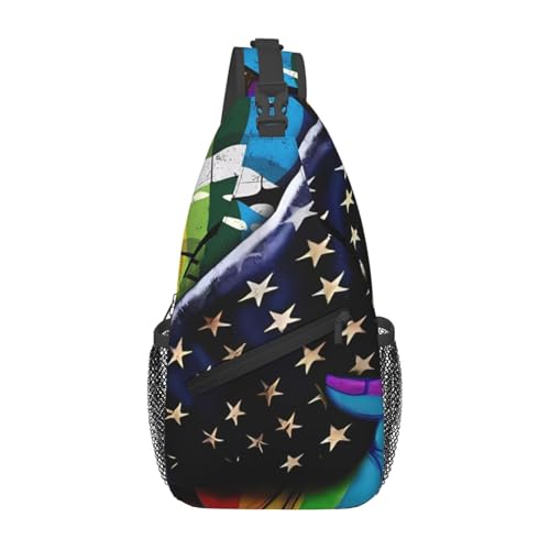 peiyeety LGBT Gay Pride Regenbogen Amerikanische Flagge Cross Brusttasche für Damen und Herren, verstellbare Umhängetaschen, Schulterrucksack peiyeety LGBT Gay Pride Regenbogen Amerikanische Flagge Cross Brusttasche für Damen und Herren, verstellbare Umhängetaschen, Schulterrucksack von peiyeety