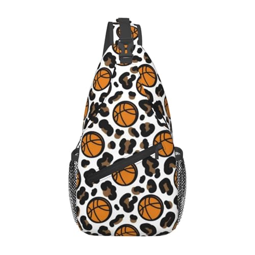 peiyeety Lustiger Basketball-Cross-Brustbeutel mit Leopardenmuster für Damen und Herren, verstellbare Umhängetaschen, Schulterrucksack peiyeety Lustiger Basketball-Cross-Brustbeutel mit Leopardenmuster für Damen und Herren, verstellbare Umhängetaschen, Schulterrucksack von peiyeety