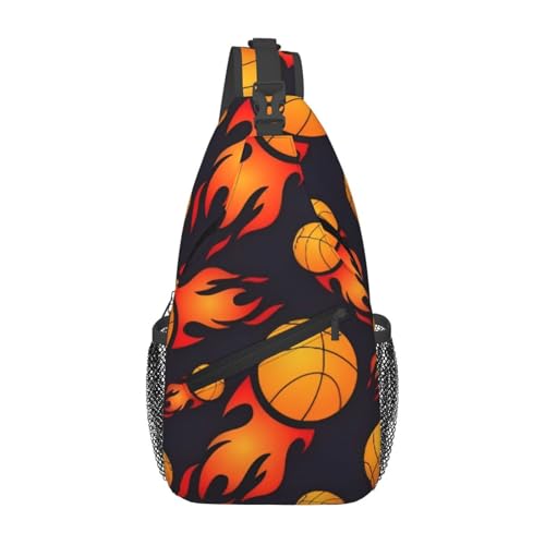 peiyeety Lustiger Basketball-Cross-Brustbeutel mit Leopardenmuster für Damen und Herren, verstellbare Umhängetaschen, Schulterrucksack von peiyeety