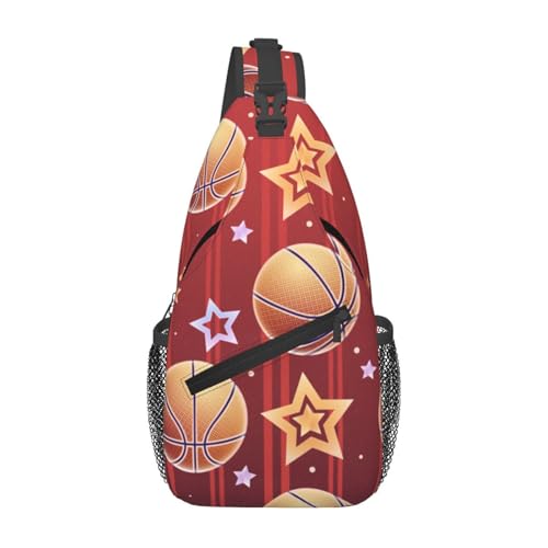 peiyeety Lustiger Basketball-Cross-Brustbeutel mit Leopardenmuster für Damen und Herren, verstellbare Umhängetaschen, Schulterrucksack von peiyeety