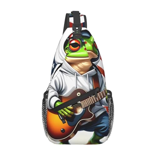 peiyeety Lustiger Frosch mit Gitarre, amerikanische Flagge, Umhängetasche für Damen und Herren, verstellbare Umhängetaschen, Schulterrucksack peiyeety Lustiger Frosch mit Gitarre, amerikanische Flagge, Umhängetasche für Damen und Herren, verstellbare Umhängetaschen, Schulterrucksack von peiyeety