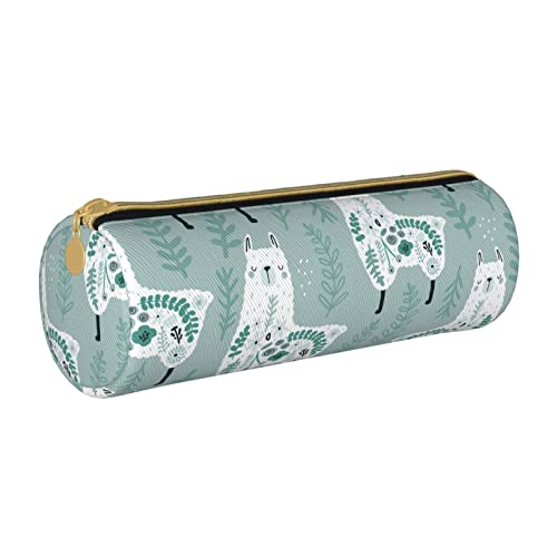 peiyeety Niedliche Blumen Alpa-Ca Niedliche Federmäppchen Organizer Tasche Box mit Reißverschluss für Schule Büro Mädchen Frauen von peiyeety