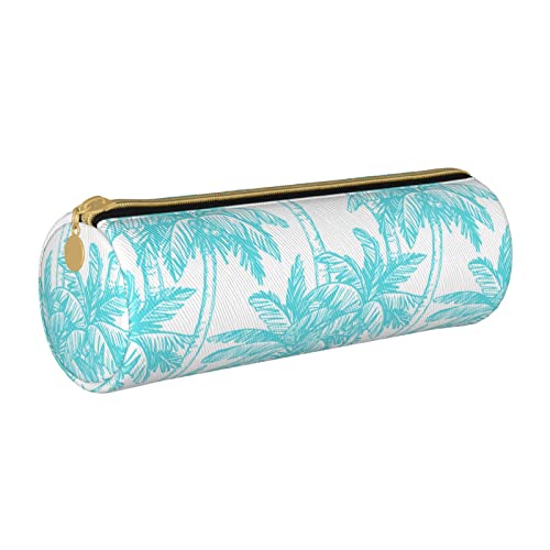 peiyeety Niedliches Federmäppchen mit Palmenmotiv, tragbar, Stiftetasche, Organizer, Schreibwarenbox mit Reißverschluss, Kosmetiktasche von peiyeety