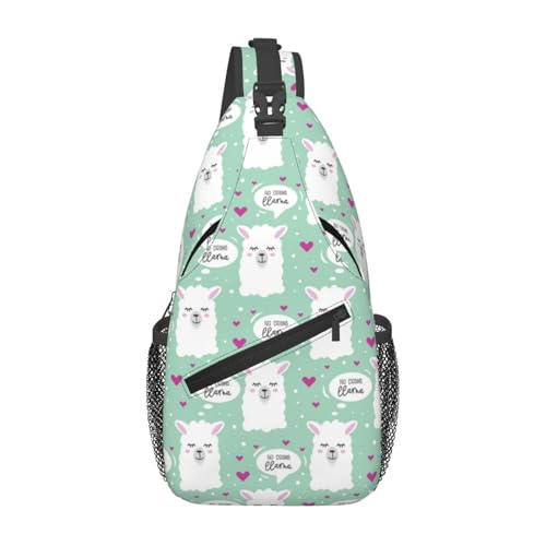 peiyeety No Drama Llama Sling Bag Crossbody Rucksack für Damen und Herren, Reisen, Wandern, Tagesrucksack, Brust- und Schultertasche von peiyeety